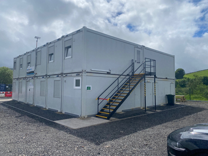 Two storey accommodation units with outside staircase